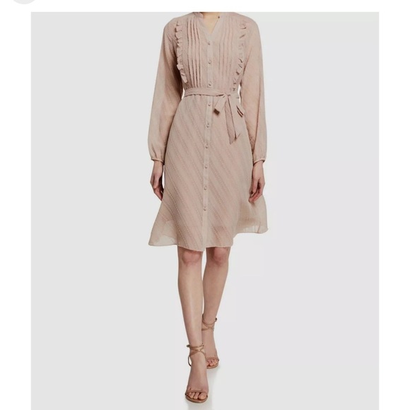 Nanette Lepore Midi Blush Pink Buttoned Down Dress-Size 4 - Picture 1 of 6
